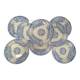 Set of 8 Sarguemines Jardinières plates - Blue and White Pansies