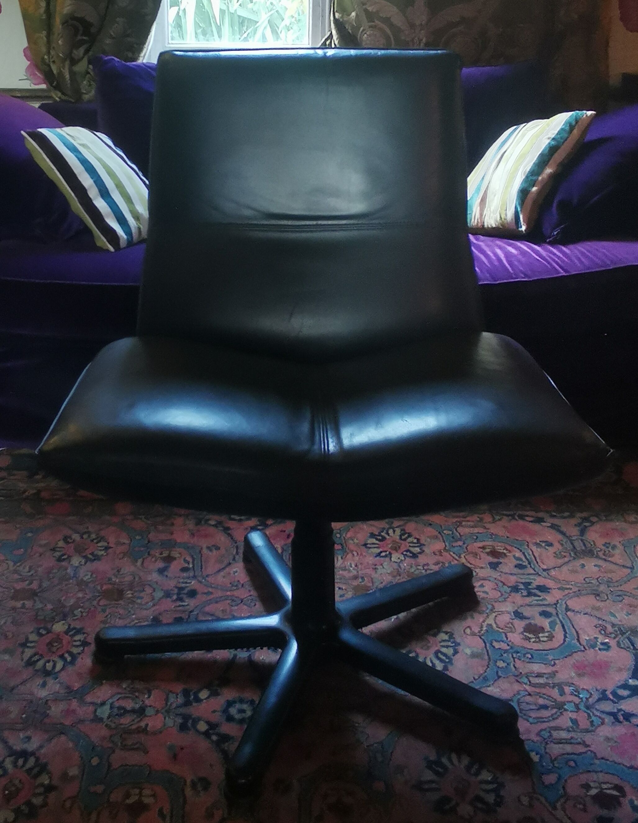 Black leather office chair