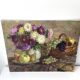 Nature morte à l'huile sur toile signée Gladkaya, peinture de fleurs et fruits années 60