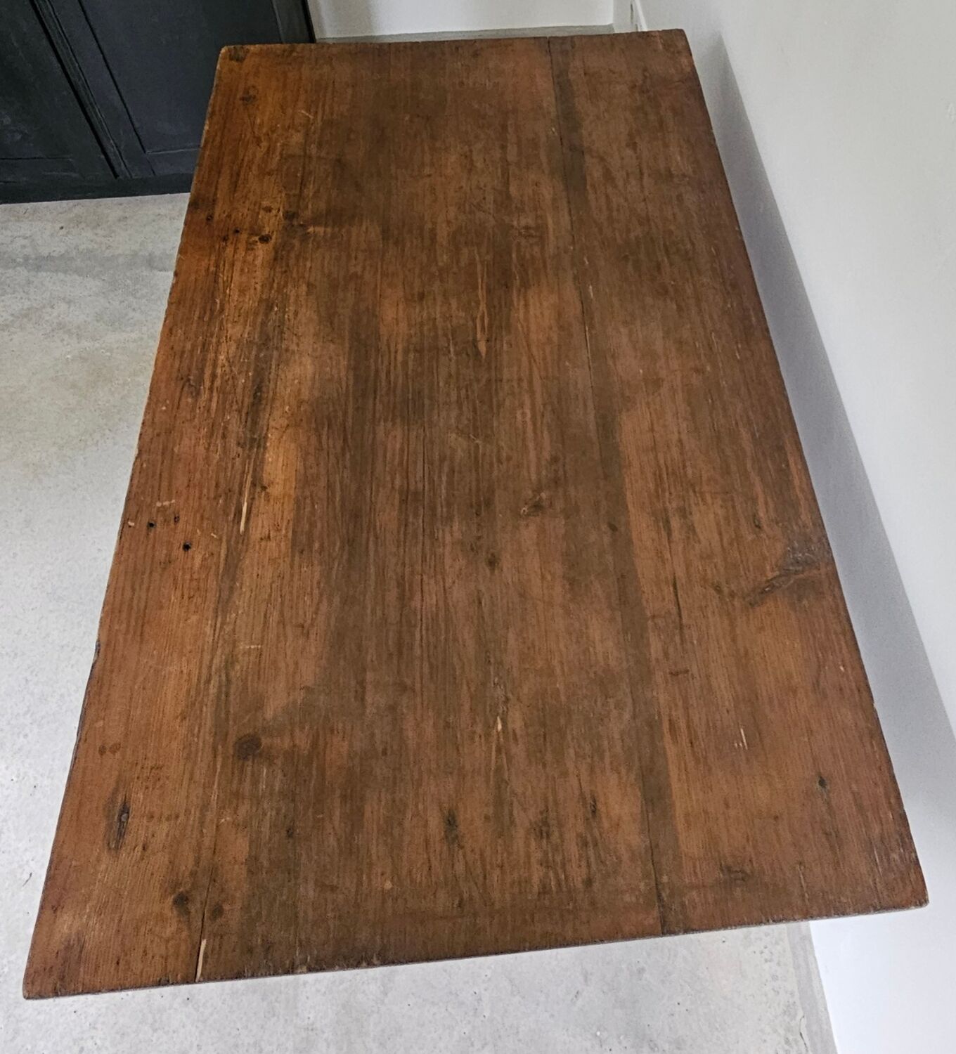 Table de travail française rustique antique de ferme, îlot Louis Philippe