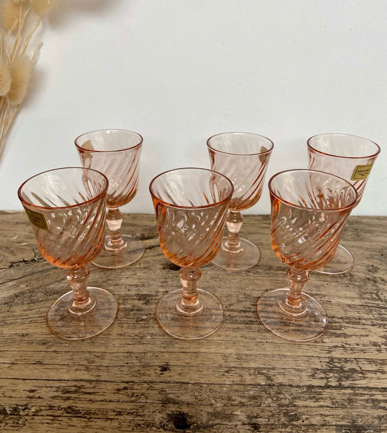 6 Rosaline liqueur glasses Arcoroc France