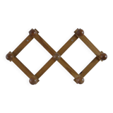 Vintage pine accordion coat rack