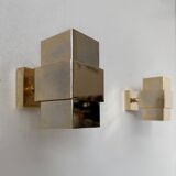 Paire d'applique vintage, laiton,  France, 1970