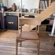 Takt Cross Chair in oiled oak with cognac leather seat