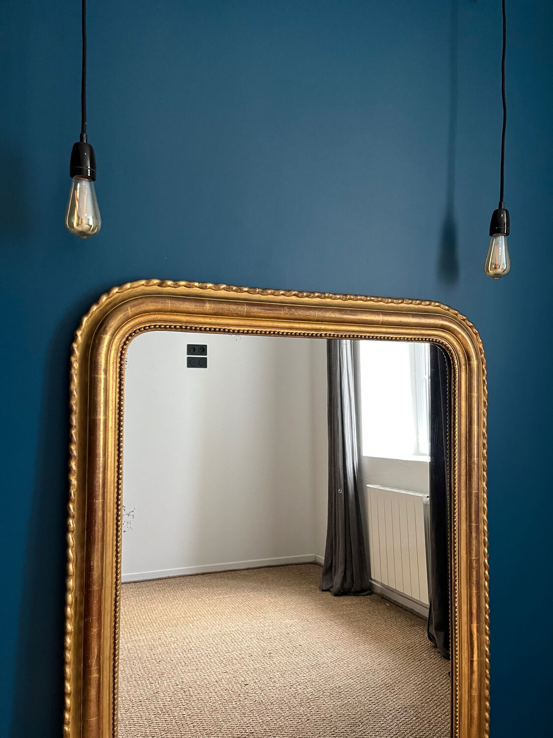 Louis-Philippe mirror gilded with gold leaf antique mirror