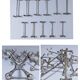 Eleven 70s design metal "crosshair" knife holders