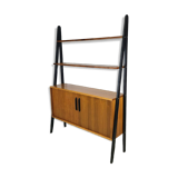 Vintage 1960s Scandinavian teak bookcase with compass legs