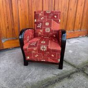 Art Deco armchair with new patterned upholstery, 1930s