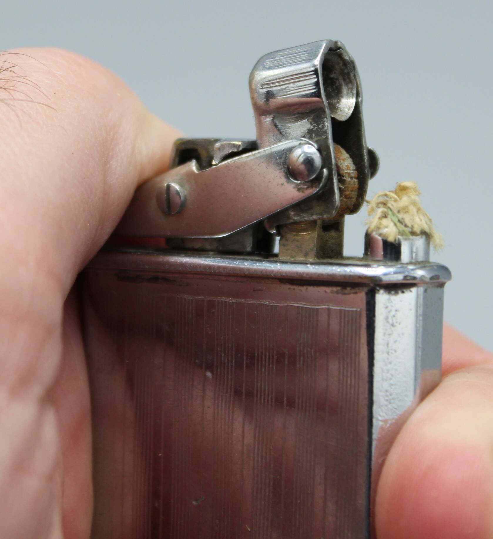 Ancien briquet lux'trik - art deco - poincon taxe briquet de luxe