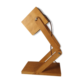 Table lamp articulated vintage wood 50-60s 40x25x14 cm SB