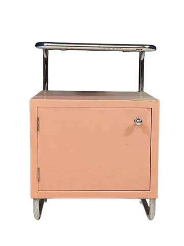 Kovona Bauhaus style bedside table, 1950s, Czechoslovakia