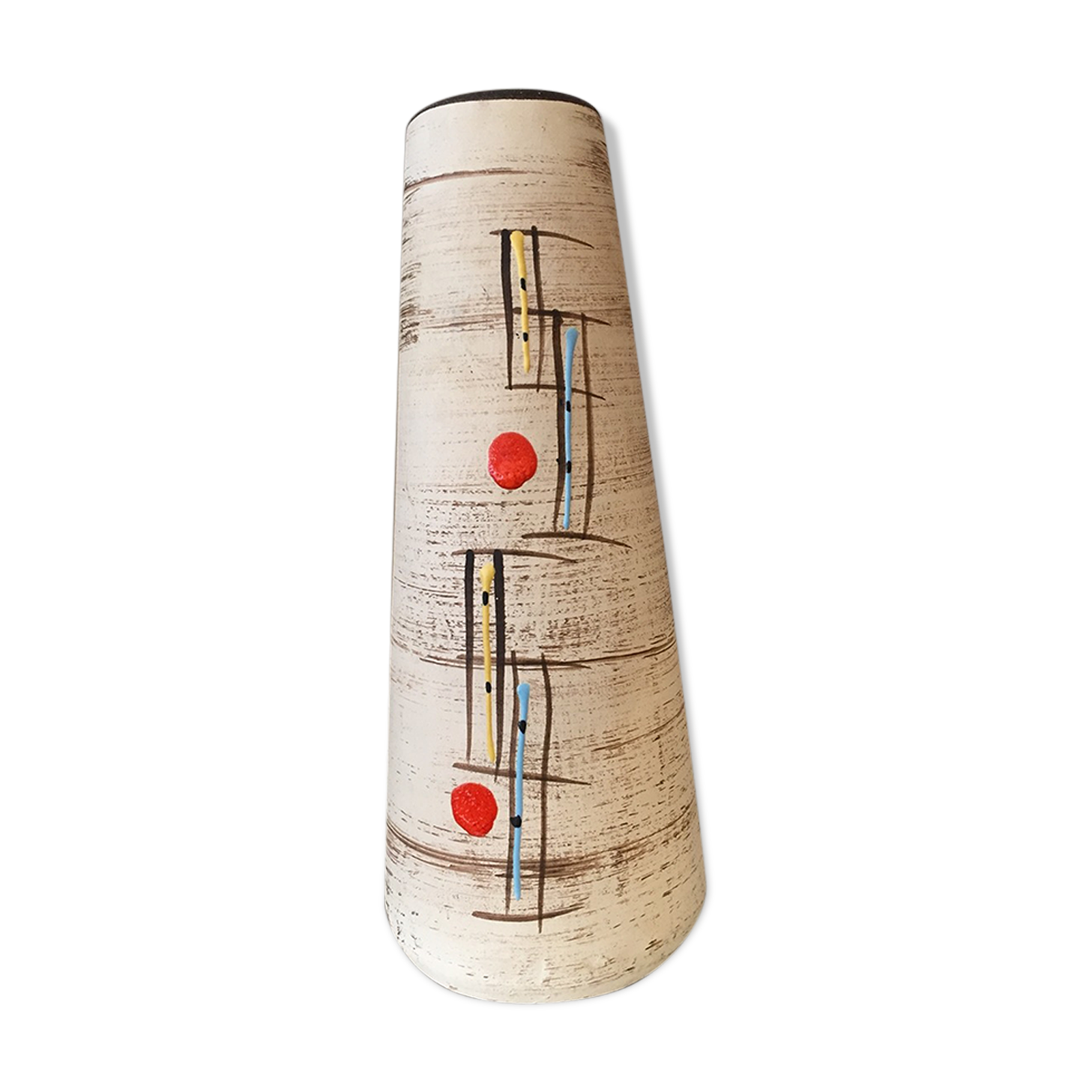 Conical cermamic vase west germany scheurich keramik vintage