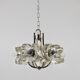Crystal Glass Flower Pendant Light in Kalmar Style by Sische, Germany, 1970s
