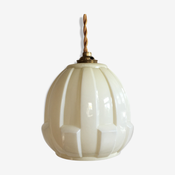 Suspension boule Art deco en opaline