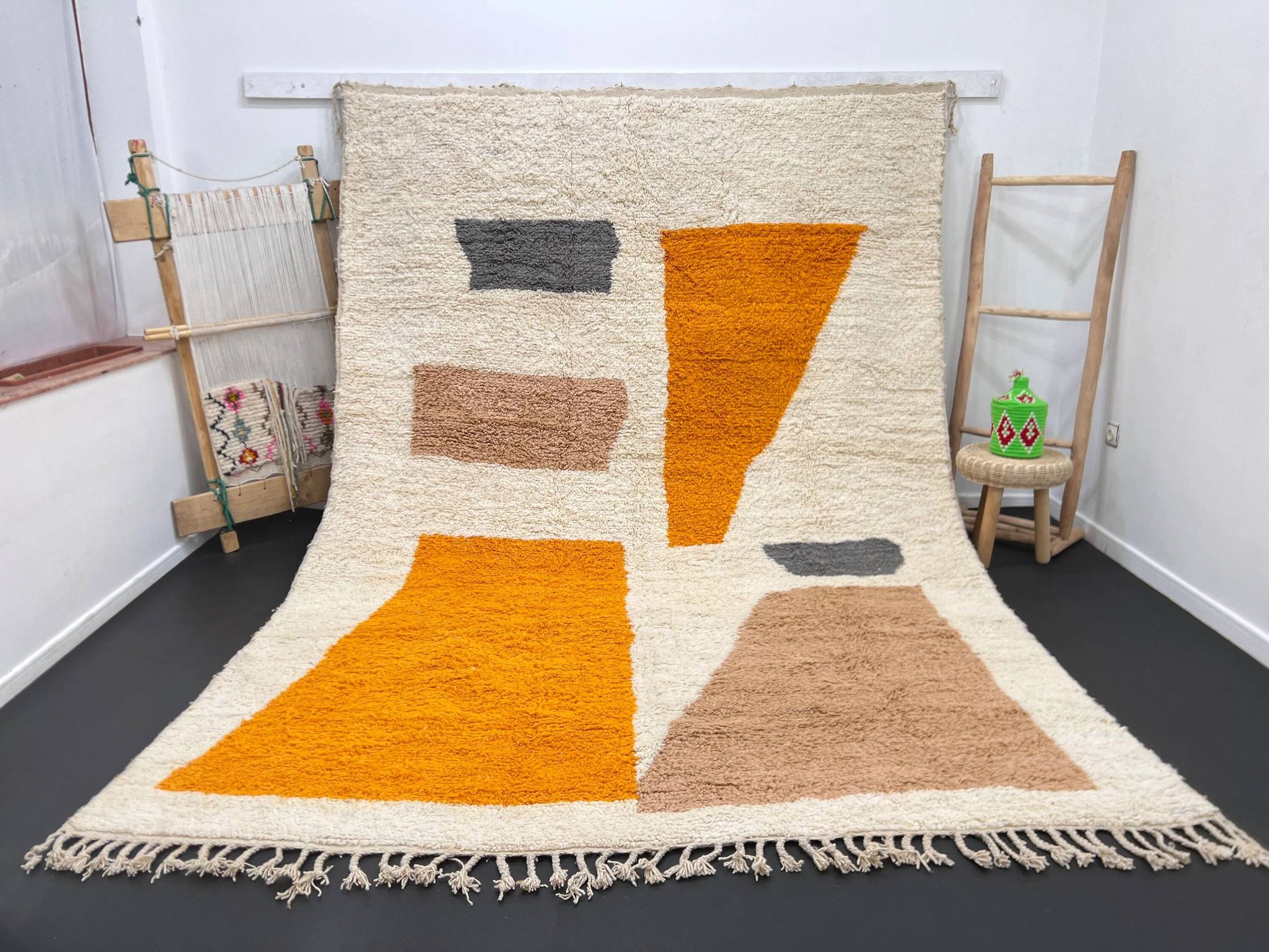 Tapis marocain en laine naturelle 2.5 x 1.5 m