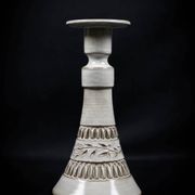 Ceramic candle holder with geometric decoration by Huguette Bessone - Vallauris