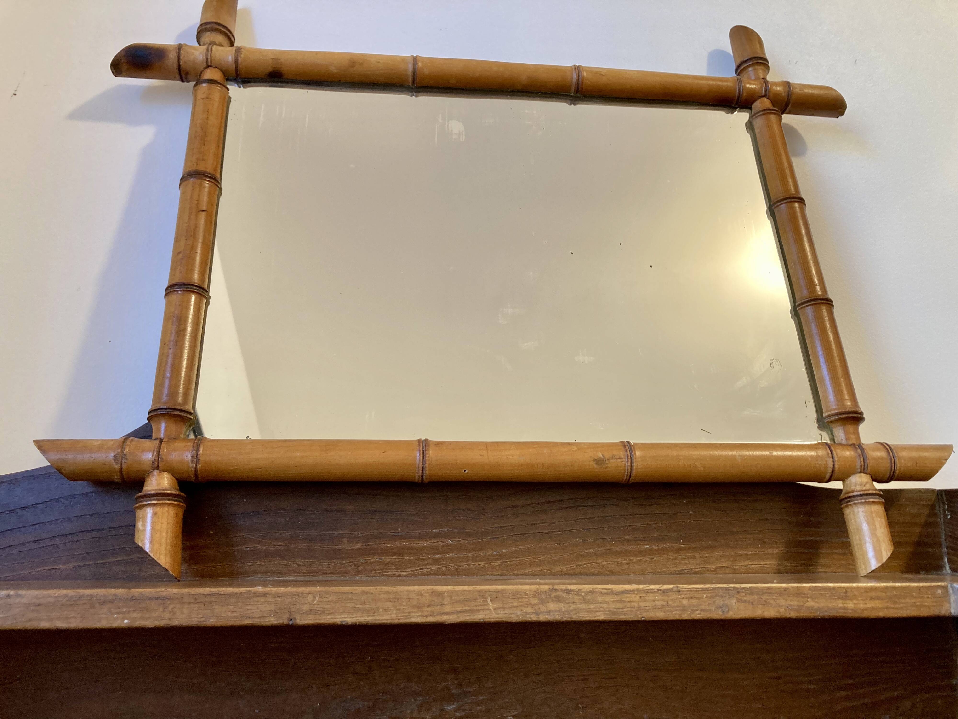 Bamboo imitation wood mirror