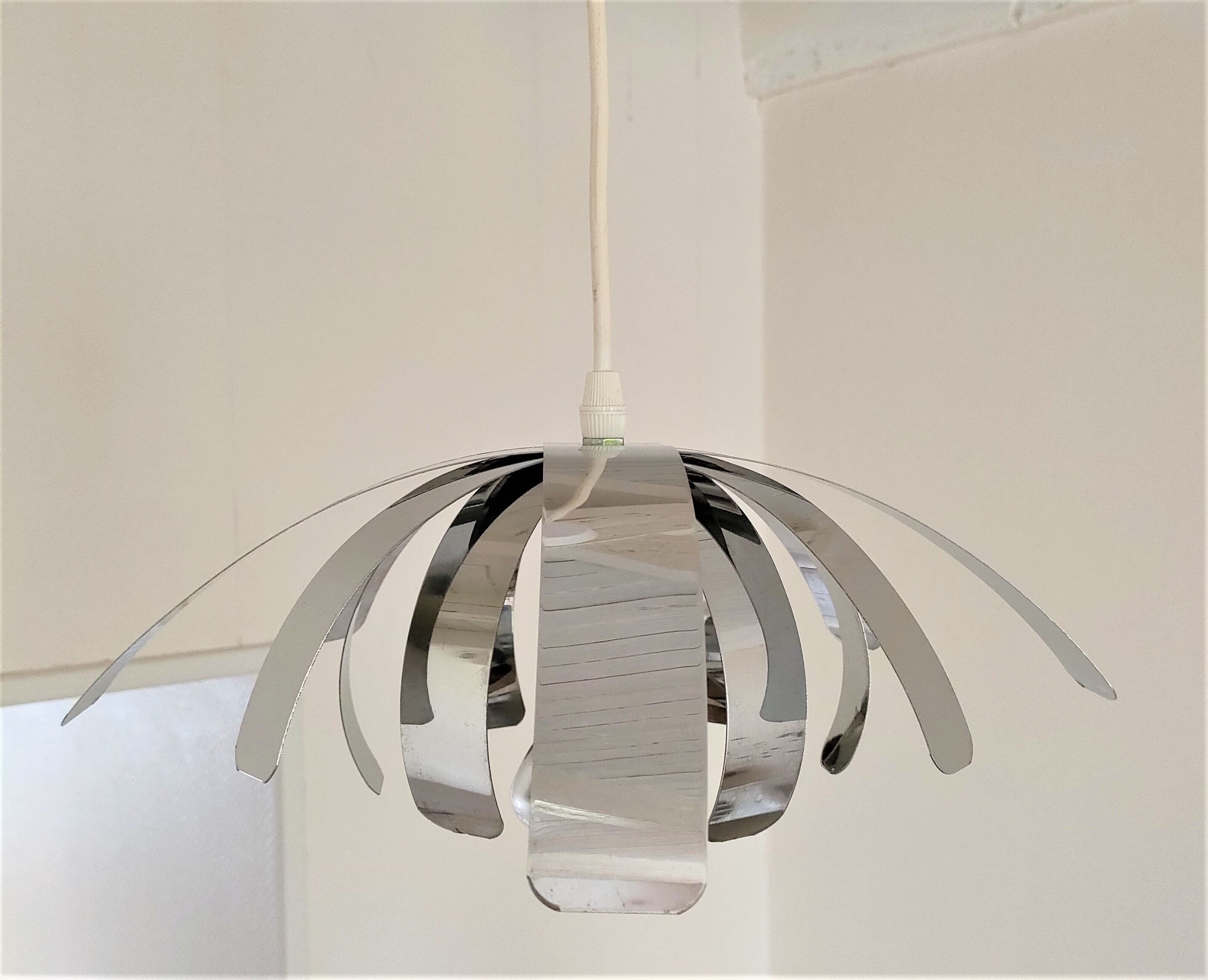 Suspension Fleur de Lumière stainless steel design Jocelyne Trocmé