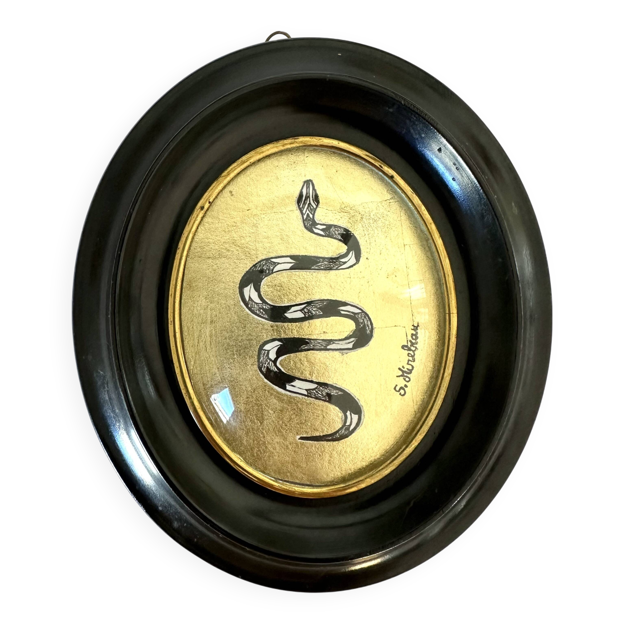 Curved glass snake frame