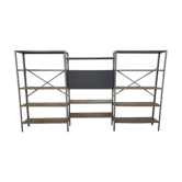 Large industrial metal and wooden wall unit, Attrb Gispen, The Netherlands 1950's