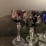 Saint Louis Baccarat colored crystal wine glasses
