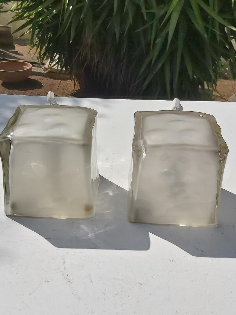 2 Ikea glass ice lamps, 80s