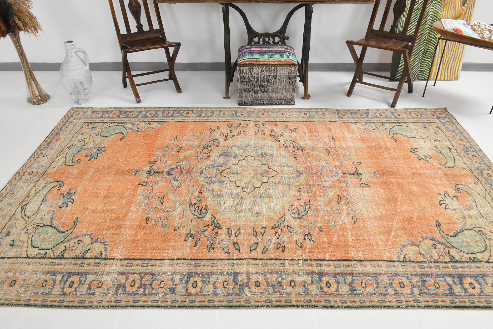 6x10 Paste Orange Classic Vintage Rug, 180x300Cm SK 3476