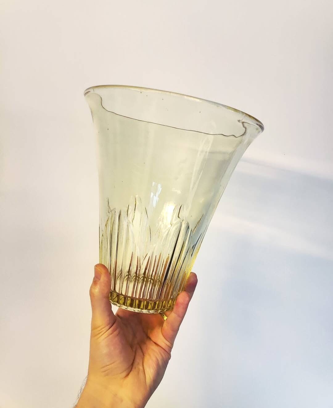 Art Deco yellow glass vase