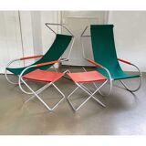 Set of midcentury 'Lido' sun lounge chairs, design Battista and Gino Giudici