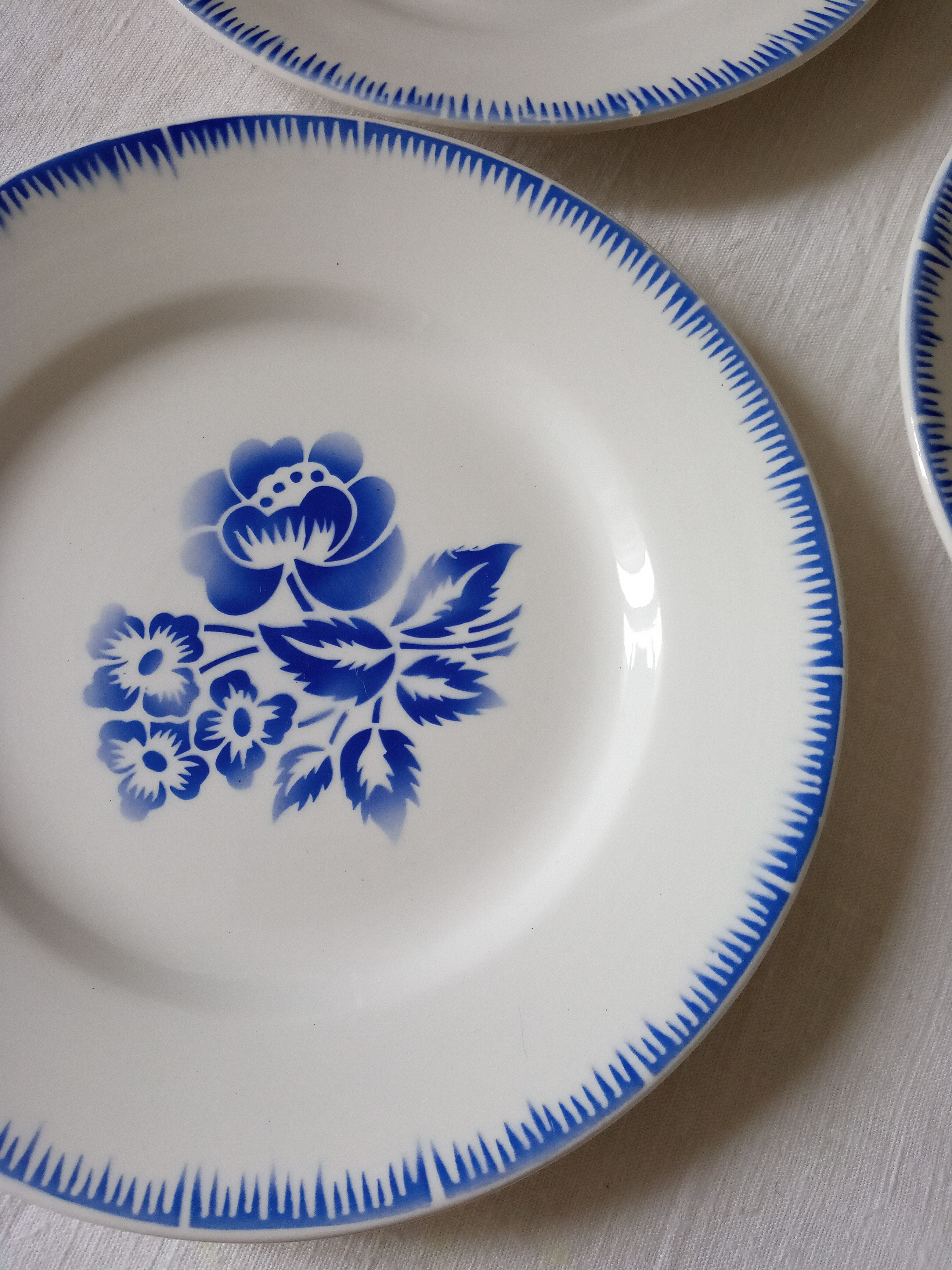 10 old dessert plates, iron earth, Digoin