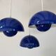 5 Blue Flower Pots by Verner Panton produced by Louis Poulsen