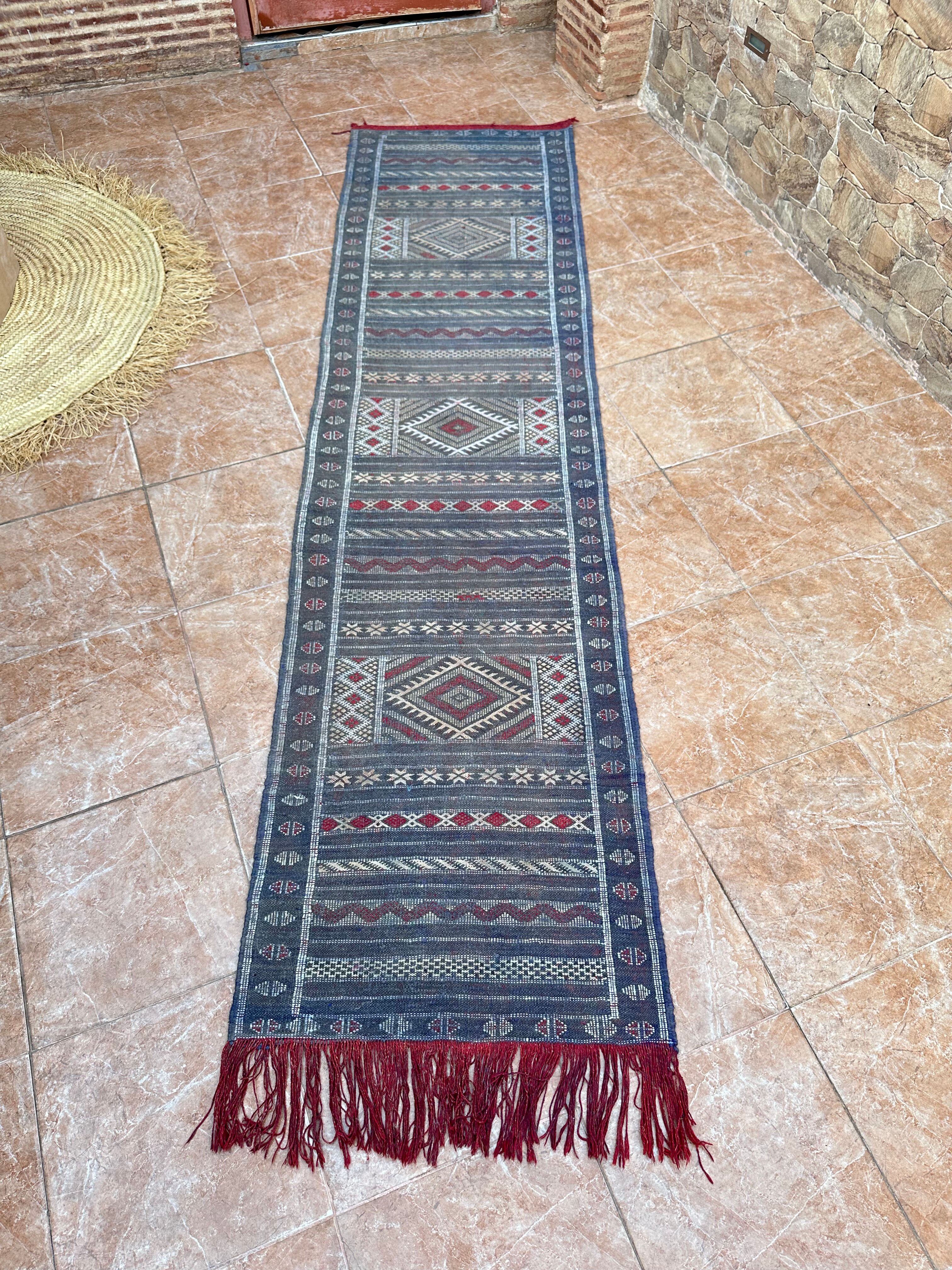 Traditional Berber handmade Moroccan Tiffany hallway rug