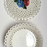 Vintage braided porcelain basket