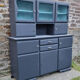 Vintage Mado sideboard, grey restyled, blue interior, 50s