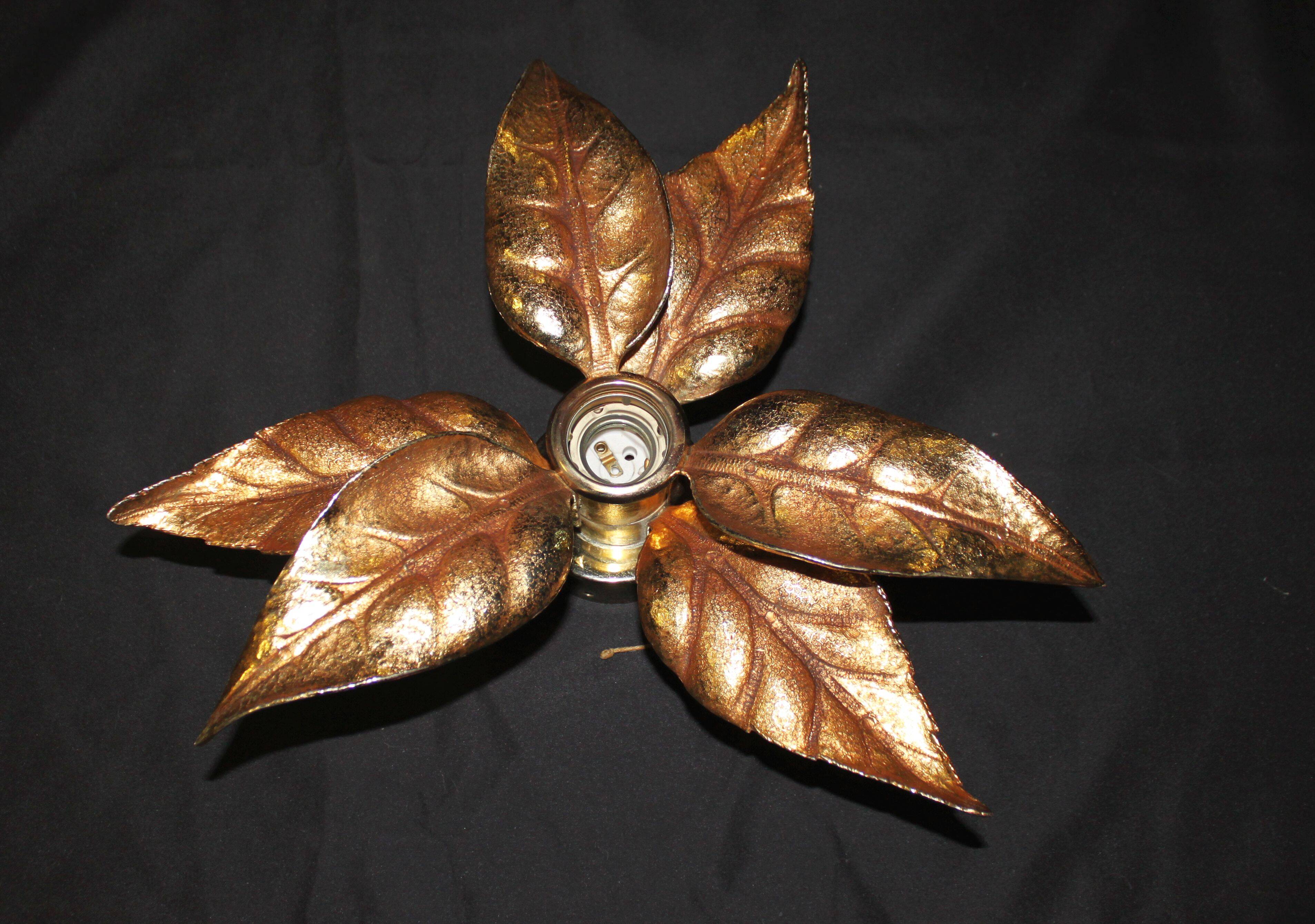 Floral applique by Willy Daro, Hollywood Regency style, 1970.