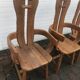 rare set of 6 brutalist chairs in solid oak house De PUYDT 1960 Belgium