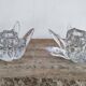 Schneider - Pair of gourd-shaped candlesticks, bubble crystal - 1960s