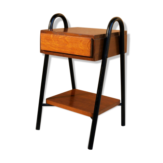 Table de chevet vintage bois et métal