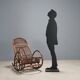 Vintage bamboo rocking chair, design, Italy, 1970s