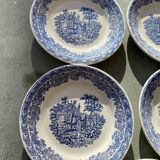 Set of 5 small dessert plates from the Nice factory, 2 stamps from the same manufacturer.