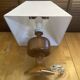 Vintage Scandinavian Turned Wood Lamp + Vintage Fabric Shade