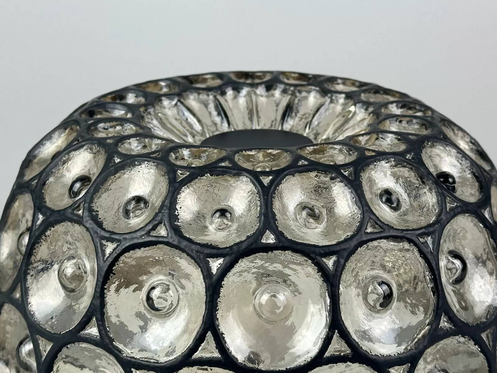 Ceiling light from the 60s and 70s Glashütte Limburg Germany glass & metal