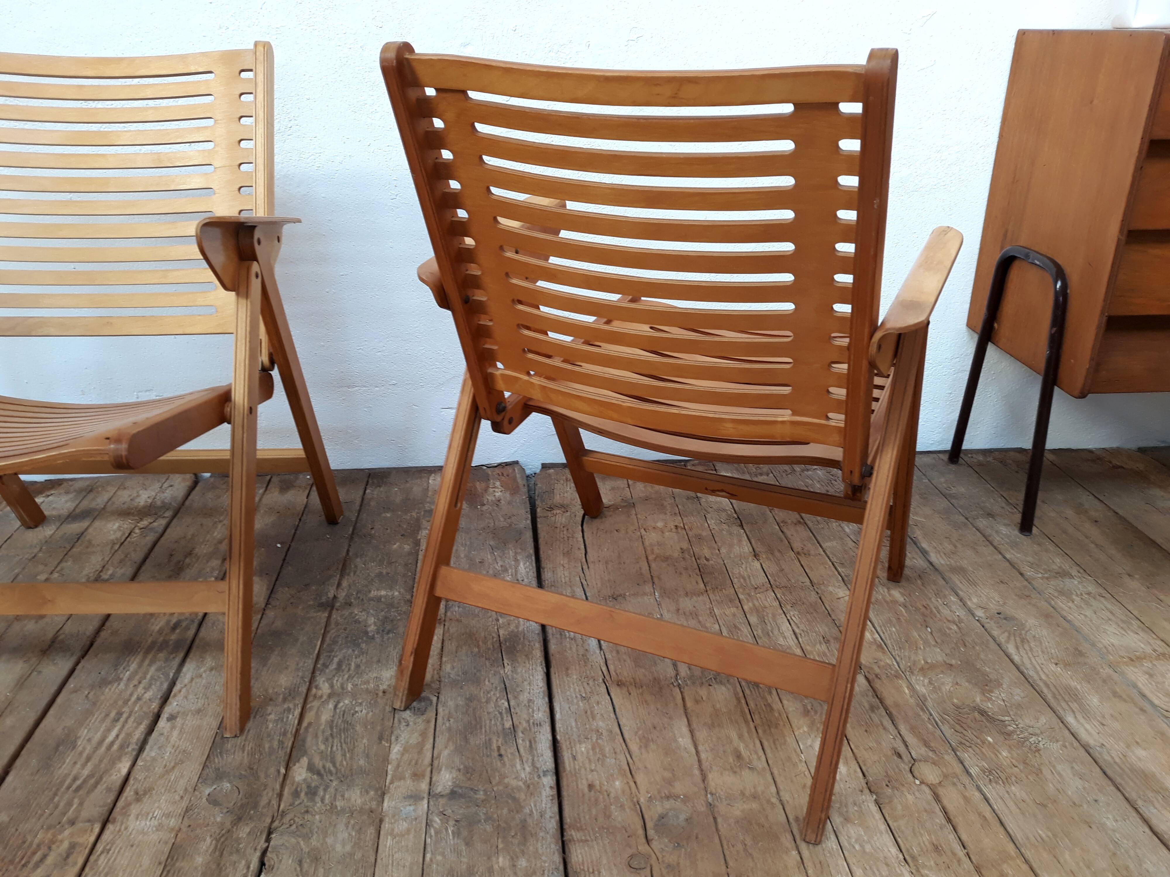 2 folding chairs vintage Rex lounge by Niko Kralj design