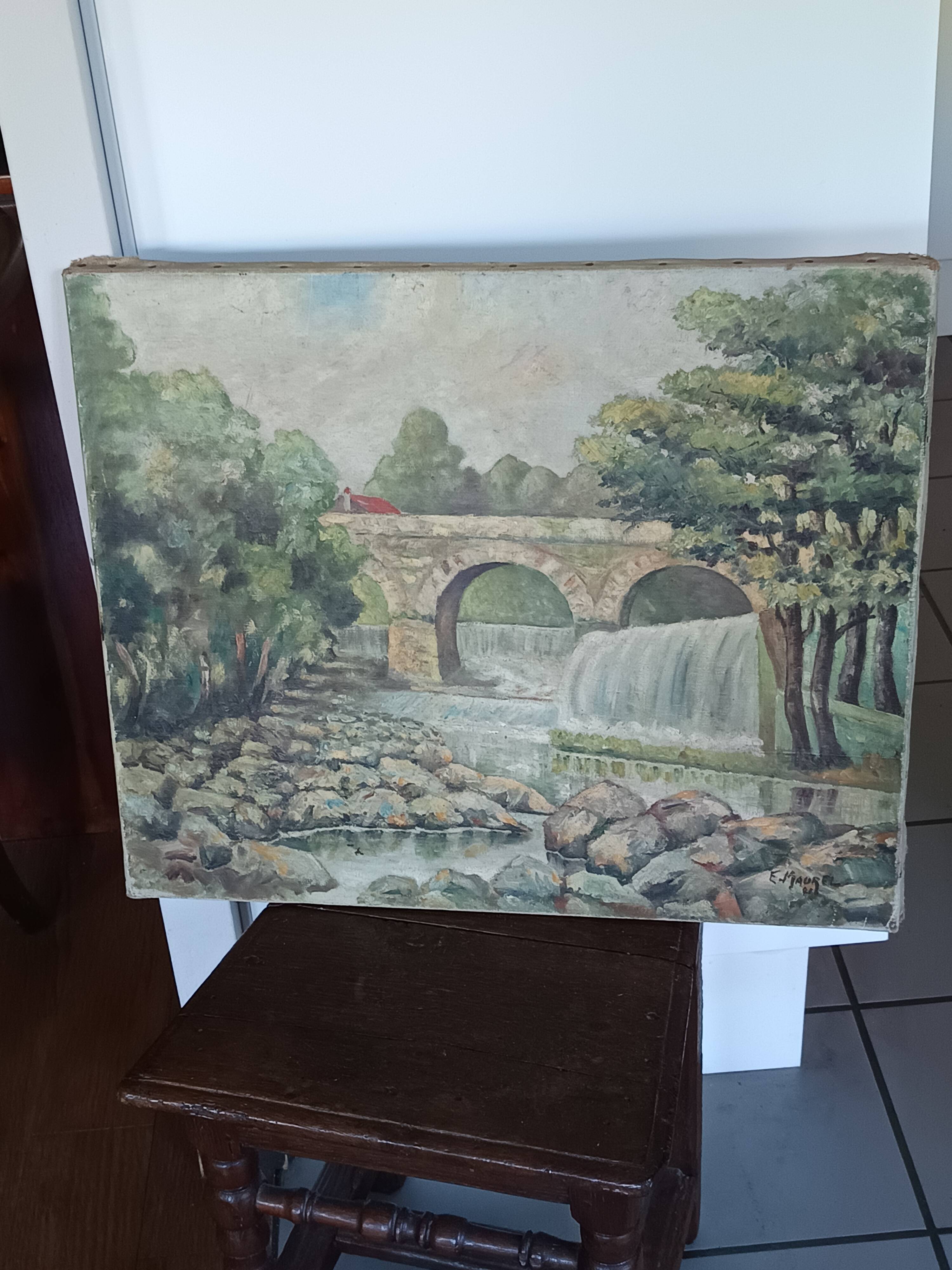 Oil on canvas, signed Francis Maurel, Provençal painter, 1941