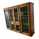 Armoire murale vintage en bois avec vitrail vert