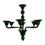 Contemporary Murano Glass Chandelier in Art Deco Style Decorated in Translucent