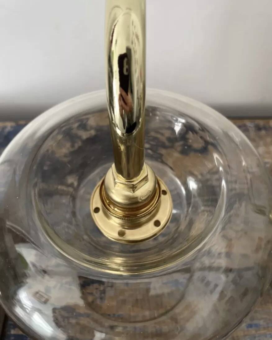 Set of two vintage smoked glass wall lights