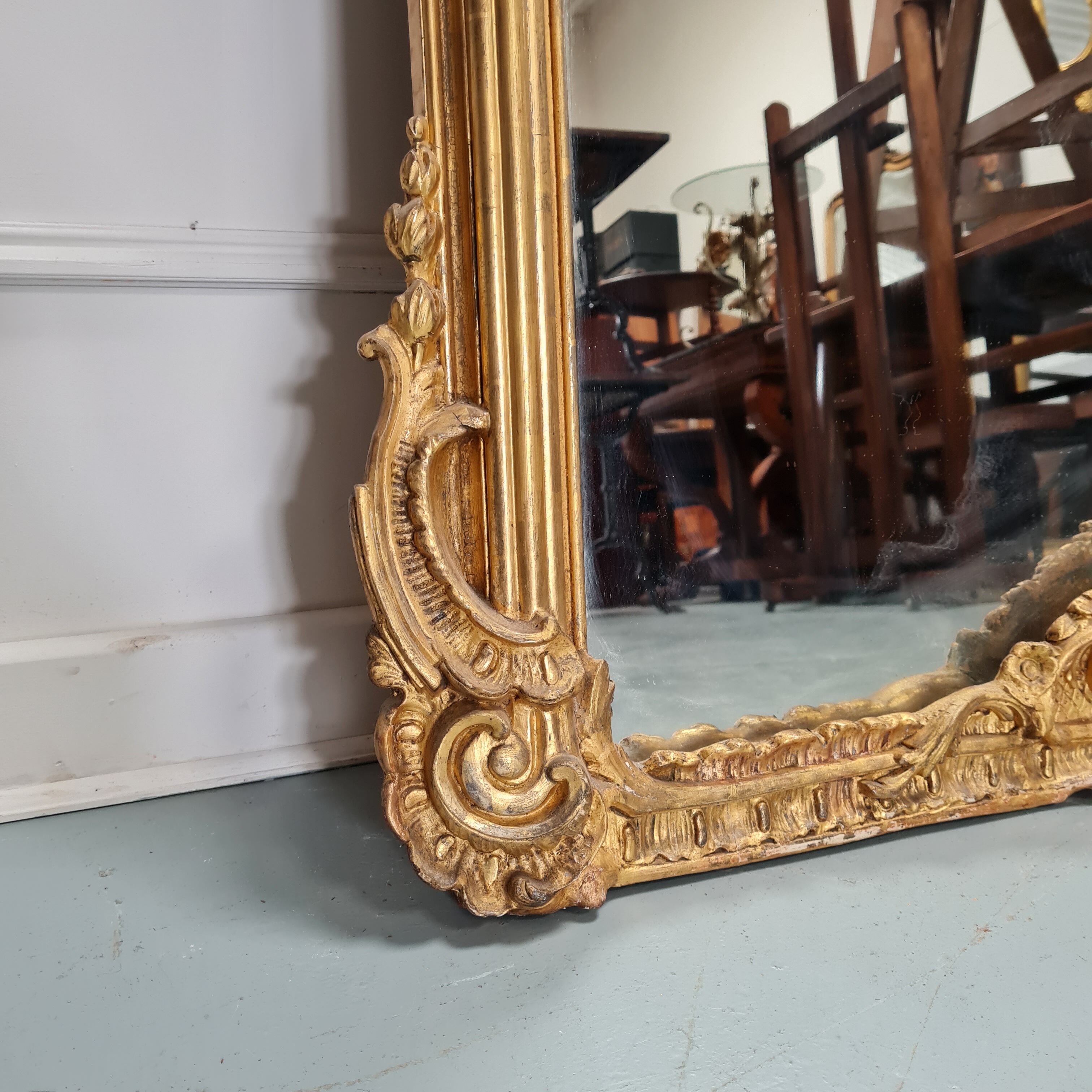 Ornate antique french mirror c1860