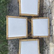 4 tabourets vintage bambou et rotin – années 60/70