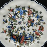 Unique Limoges plate with bird and blue flowers motif – 1224a2